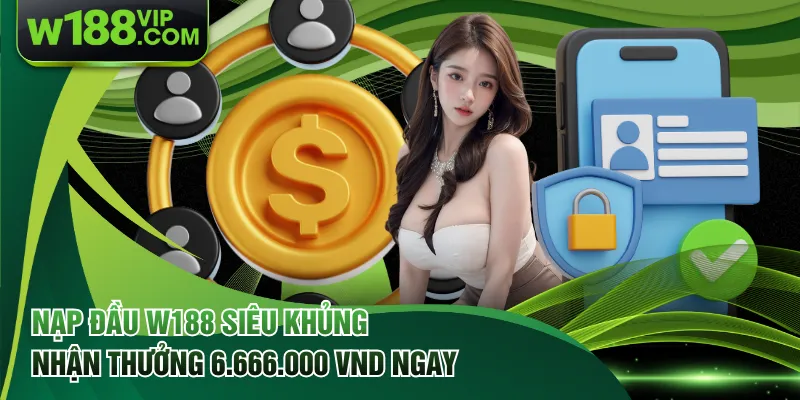 Nạp Đầu W188 Siêu Khủng - Nhận Thưởng 6.666.000 VND Ngay